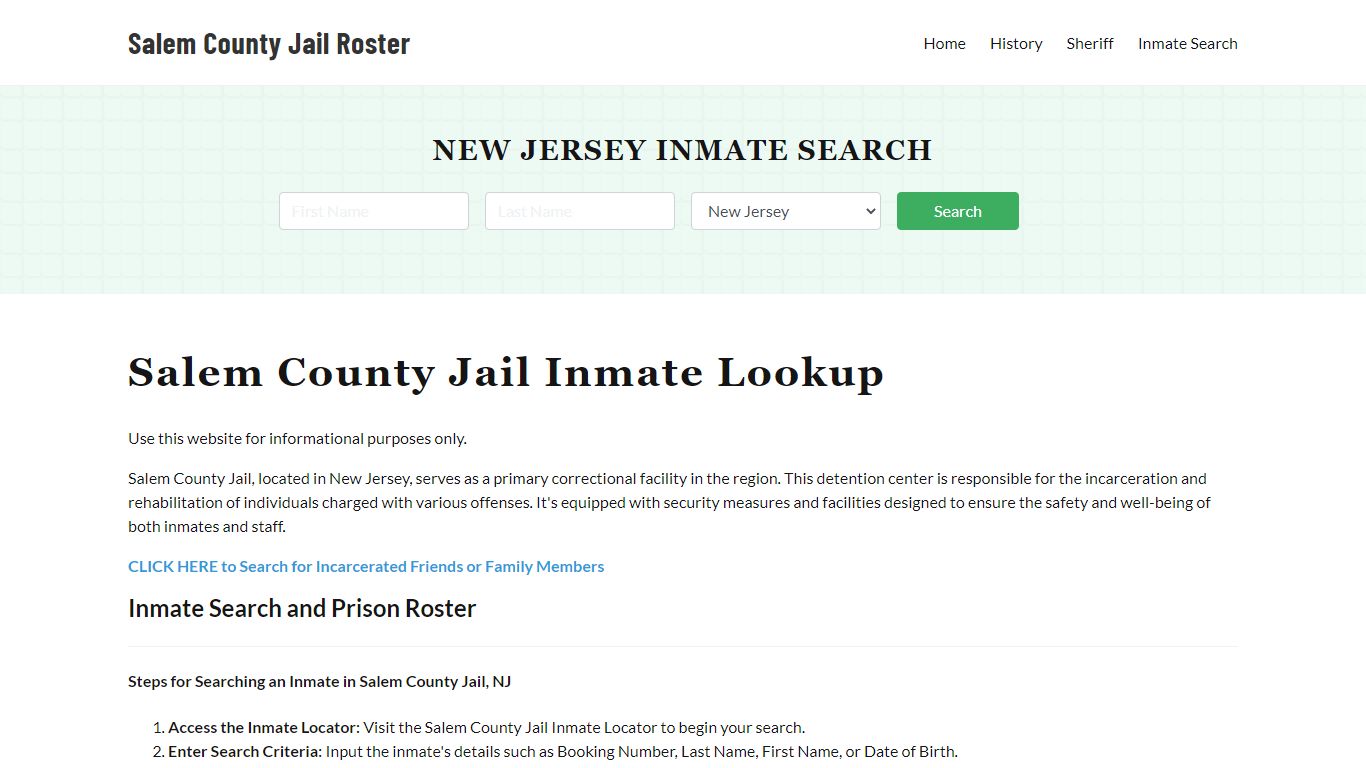 Salem County Jail Roster Lookup, NJ, Inmate Search