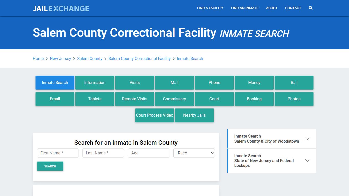 Salem County Correctional Facility Inmate Search - Jail Exchange