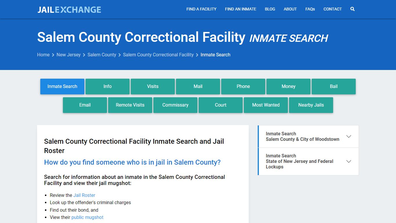 Salem County Correctional Facility Inmate Search - Jail Exchange